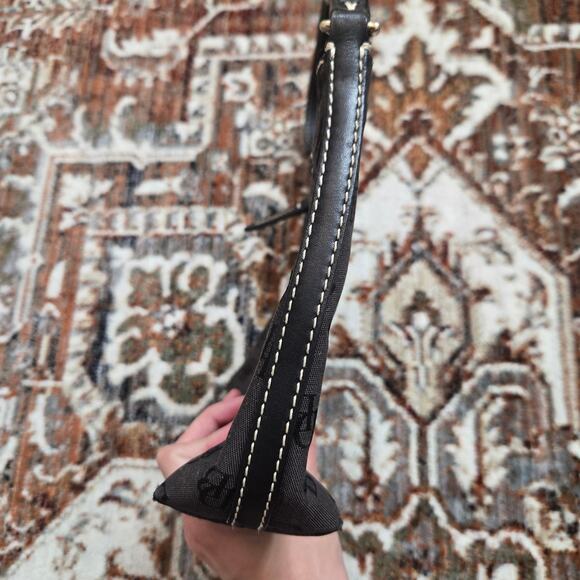 Dooney and Bourke Signature Logo Monogram Small Shoulder Purse Canvas Leather - Picture 15 of 16